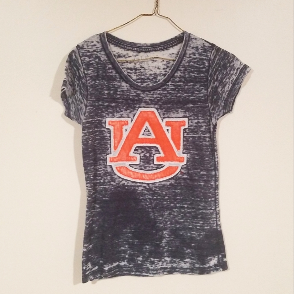 Auburn burnout tee, embroidered logo, sz small